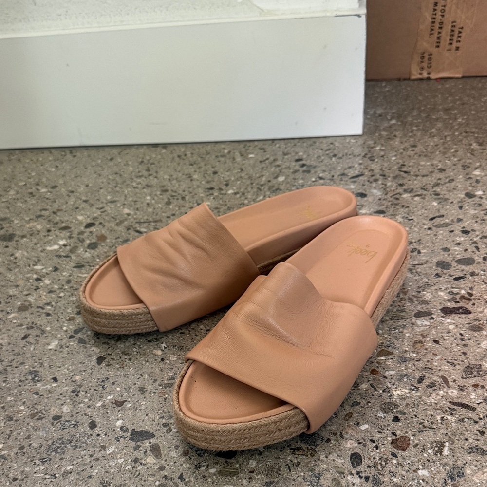 Beek pelican jute beach Leather Slides